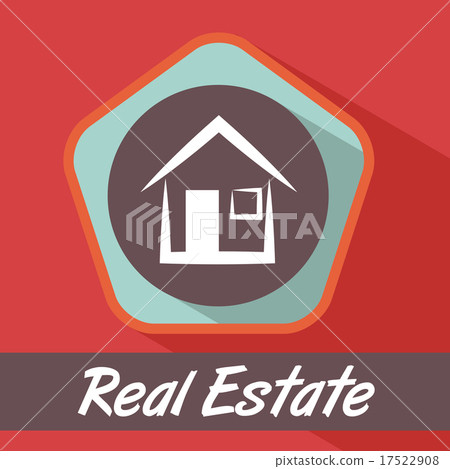 Real estate design over red background vector… - Stock Illustration