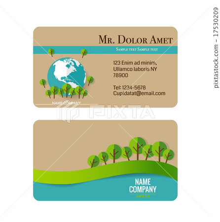 Modern business card template with nature background. Vector ill Modern business card template with nature background. Vector ill 17530209