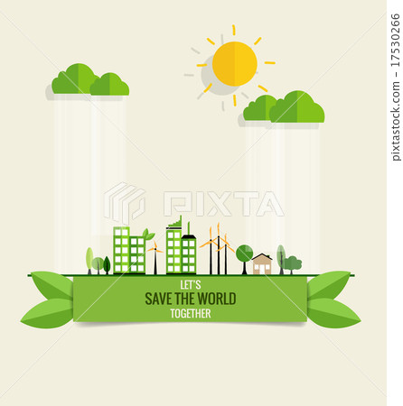 Green city. Vector illustration. Green city. Vector illustration. 17530266