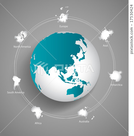 Modern globes and world map, vector illustration. Modern globes and world map, vector illustration. 17530424