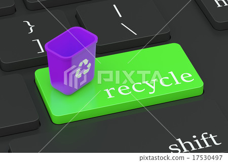 Recycle concept on keyboard button Recycle concept on keyboard button 17530497