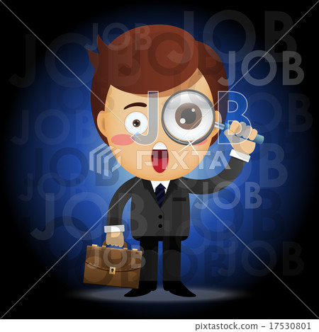 man with magnifying glass searching for job 17530801