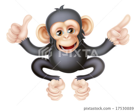 Thumbs Up Pointing Monkey Chimp 17530889