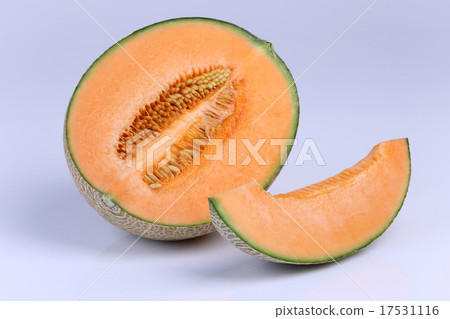 Organic Cantaloupe melon fruit isolated on white Organic Cantaloupe melon fruit isolated on white 17531116