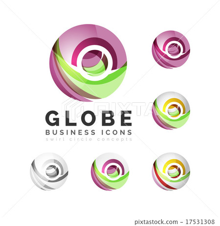 Set of globe sphere or circle logo business icons 17531308