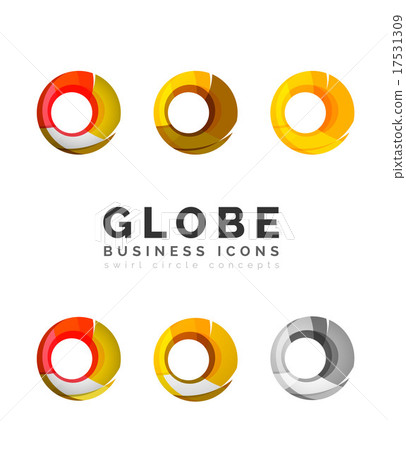 Set of globe sphere or circle logo business icons 17531309
