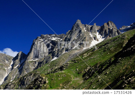 Rock mountain peak with snow at Northern India 17531426