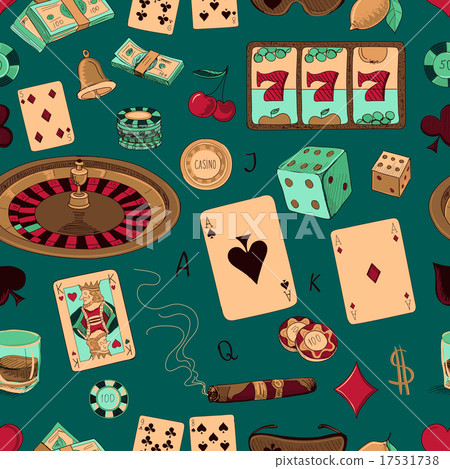 Seamless casino hand drawn pattern Seamless casino hand drawn pattern 17531738