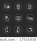 Business icon set, outline flat collection 17531930