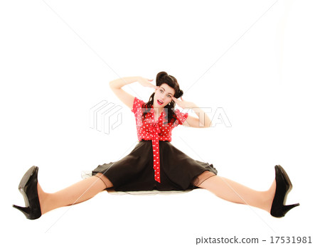 Retro. Pinup girl stylized like marionette Retro. Pinup girl stylized like marionette 17531981