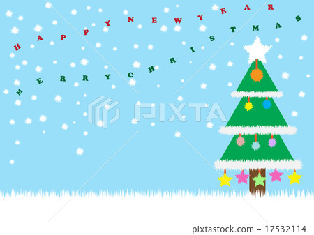 Christmas tree with celebration and snow 17532114