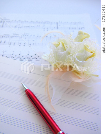 Music score and ballpoint pen Music score and ballpoint pen 17532413