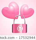 two pink hearts lock Key 17532944