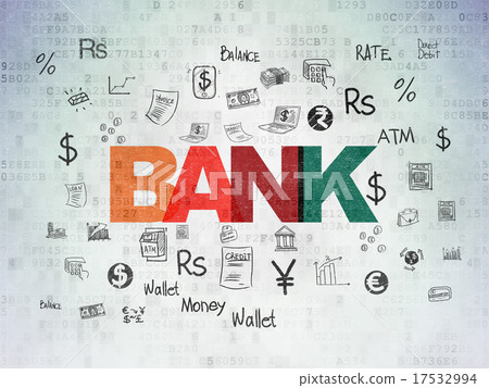 Money concept: Bank on Digital Paper background Money concept: Bank on Digital Paper background 17532994
