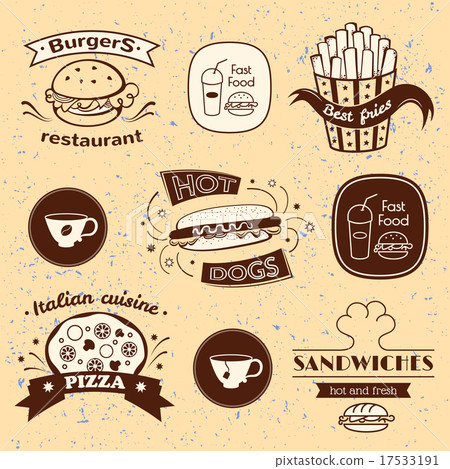 Fast food signs set Fast food signs set 17533191