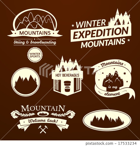 Mountain logo and label set 17533234