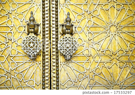 morocco in gold star wood  facade home  17533297