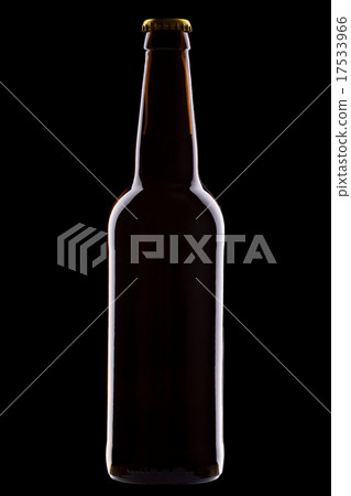 One bottle of beer isolated on black background One bottle of beer isolated on black background 17533966