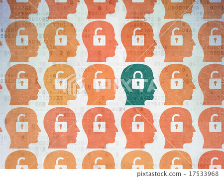 Business concept: head with padlock icon on Business concept: head with padlock icon on 17533968