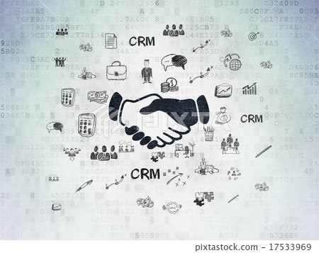 Finance concept: Handshake on Digital Paper Finance concept: Handshake on Digital Paper 17533969