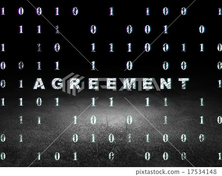 Finance concept: Agreement in grunge dark room 17534148