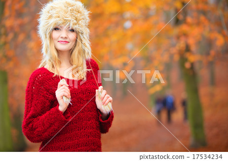 woman in winter clothing fur cap woman in winter clothing fur cap 17534234