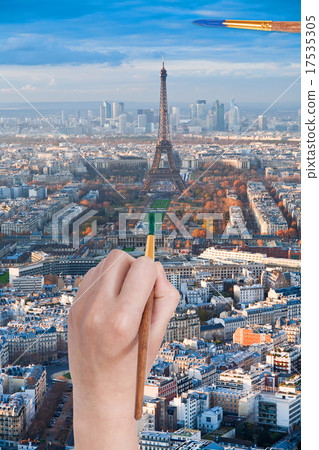 paintbrush paints in green colour Champ de Mars paintbrush paints in green colour Champ de Mars 17535305
