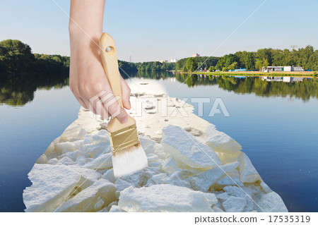 urban pond with recreation zone and green park urban pond with recreation zone and green park 17535319