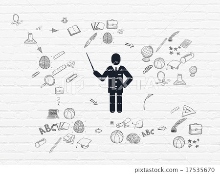 Education concept: Teacher on wall background 17535670