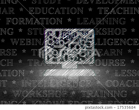 Education concept: Computer Pc in grunge dark room Education concept: Computer Pc in grunge dark room 17535684