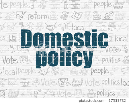 Political concept: Domestic Policy on wall 17535782