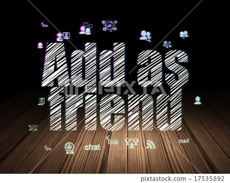 Social media concept: Add as Friend in grunge dark 17535892
