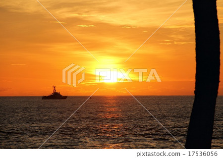 Sunset and ship Sunset and ship 17536056