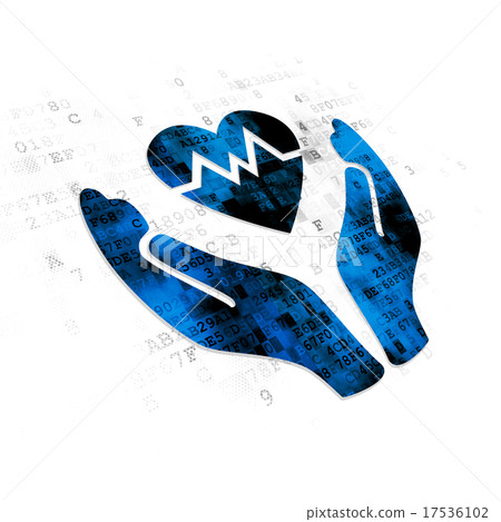 Insurance concept: Heart And Palm on Digital 17536102