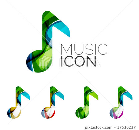 Set of abstract music note icon, business logotype 17536237