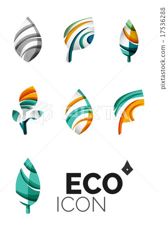 Set of abstract eco leaf icons, business logotype Set of abstract eco leaf icons, business logotype 17536288