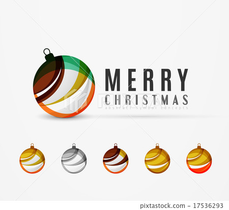 Set of abstract Christmas ball icons, business 17536293