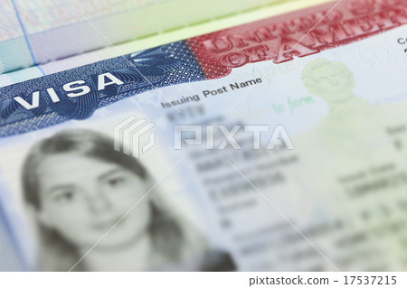 The American Visa in a passport page  17537215