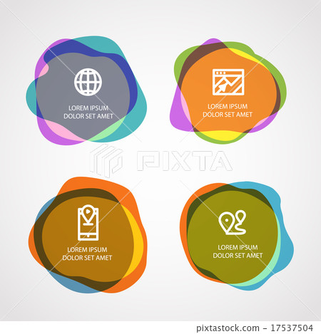 Different watercolor stamps with template text Different watercolor stamps with template text 17537504