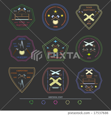 Logotype set for construction and carpentry Logotype set for construction and carpentry 17537686