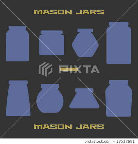 Mason jars silhouette icons set. Design suitable Mason jars silhouette icons set. Design suitable 17537691