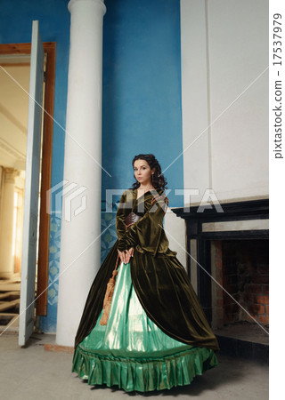 Young girl at the image of Scarlett O'Hara 17537979