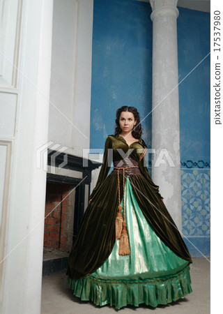 Young girl at the image of Scarlett O'Hara 17537980