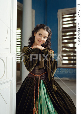 Young girl at the image of Scarlett O'Hara 17537981