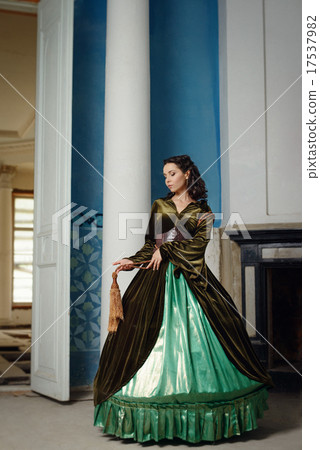 Young girl at the image of Scarlett O'Hara 17537982