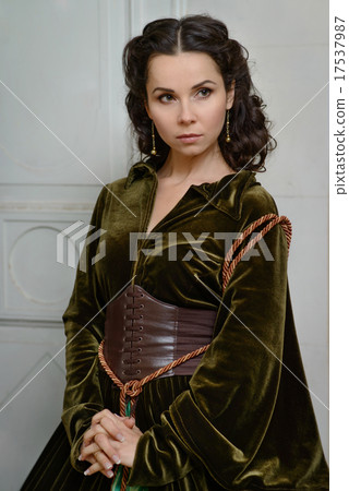 Young girl at the image of Scarlett O'Hara 17537987