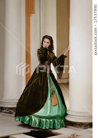 Young girl at the image of Scarlett O'Hara 17537990