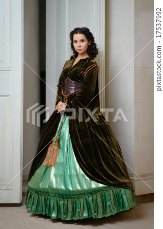 Young girl at the image of Scarlett O'Hara 17537992