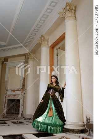 Young girl at the image of Scarlett O'Hara 17537995