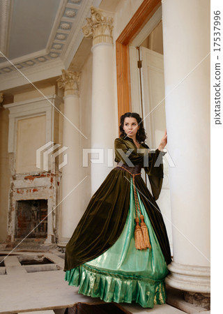 Young girl at the image of Scarlett O'Hara 17537996